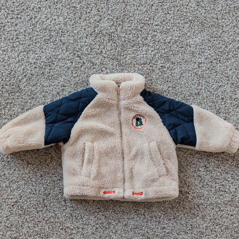 Zara Navy Sherpa Jacket
